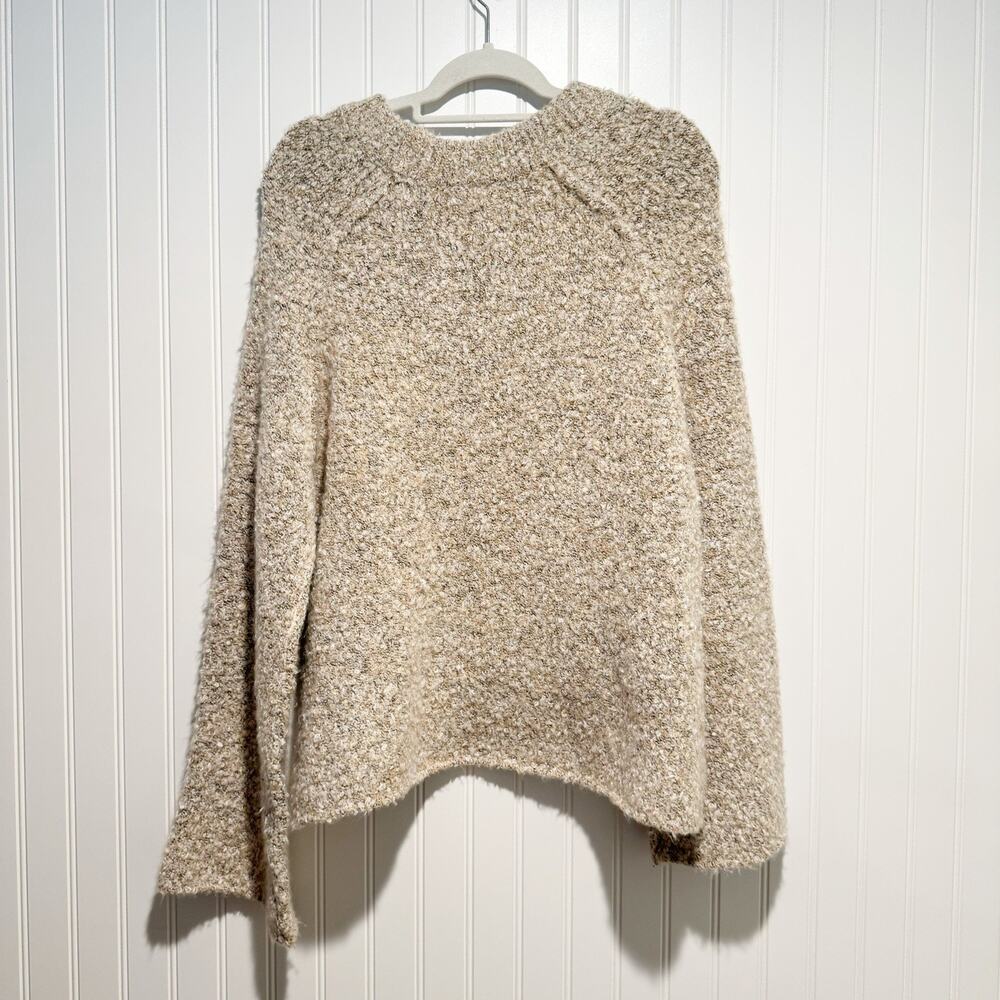 Free People BFF Cocoon Sweater Tan Raglan Wide Sleeves Size Med - Picture 6 of 6